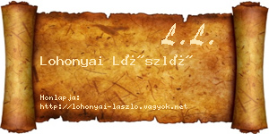 Lohonyai László névjegykártya